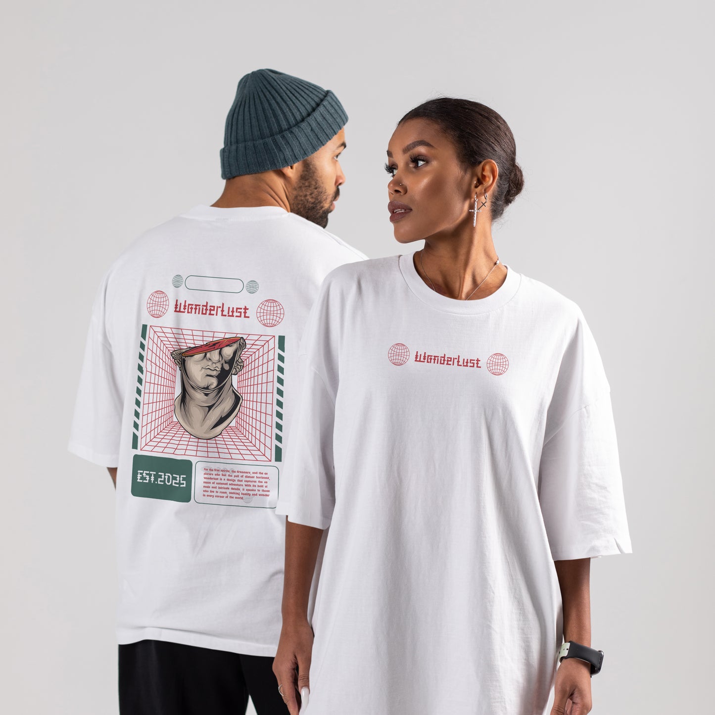 White Wanderlust Oversize T-Shirt