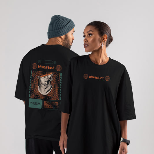 Black Wanderlust Oversize T-Shirt