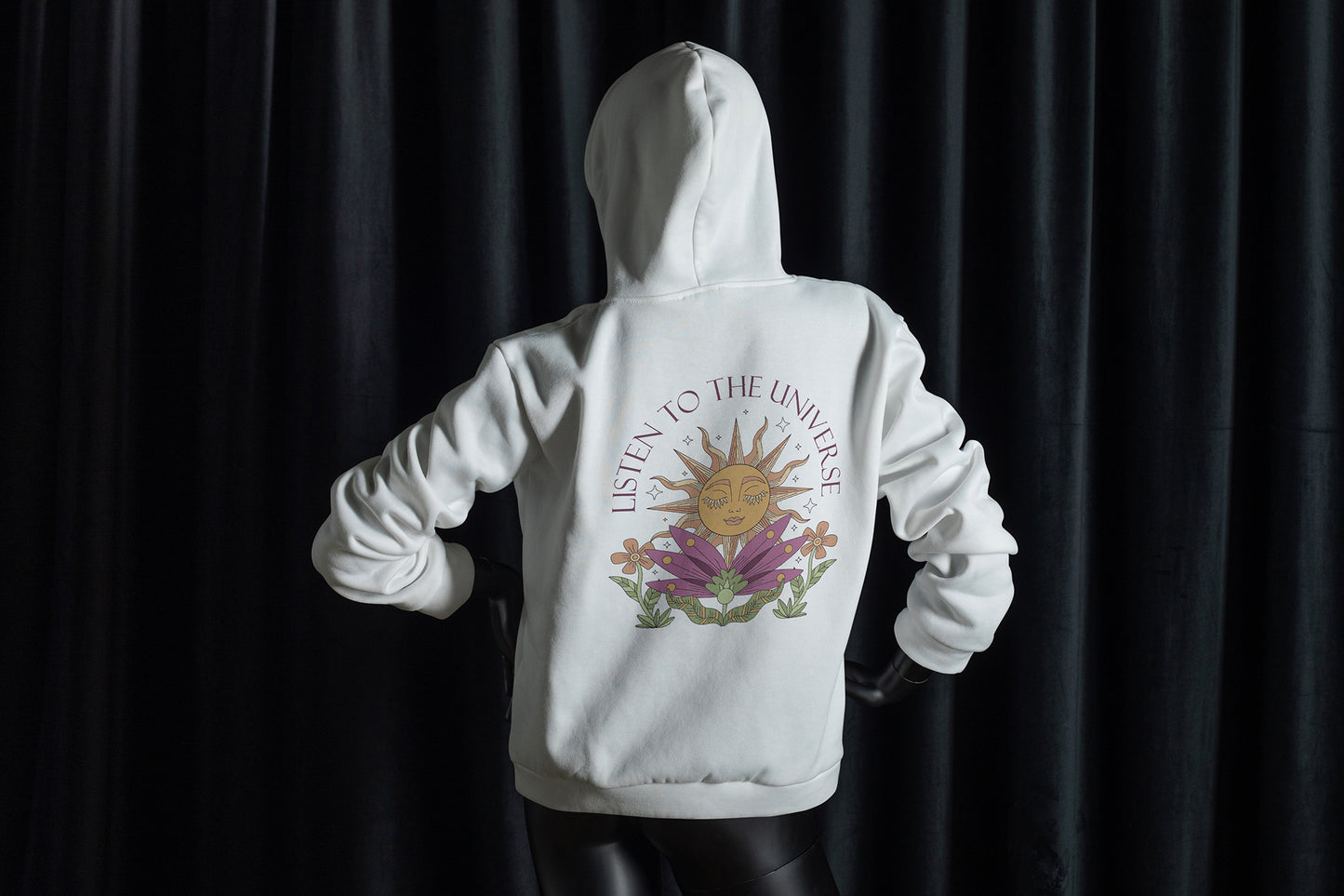 White Listen To The Universe G Hoodie